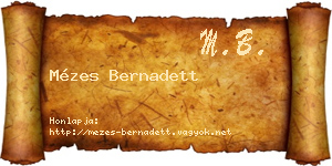 Mézes Bernadett névjegykártya